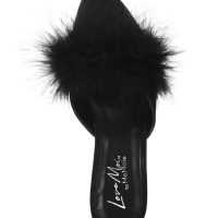 Women's Mona Marabou Hard Sole Slender Heel Slipper - Image 6
