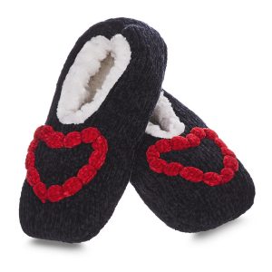 Women's Cozy Heart Chenille Sherpa-Lined Slippers